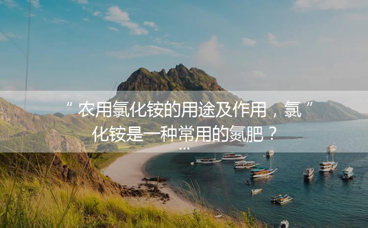 農(nóng)用氯化銨的用途及作用，氯化銨是一種常用的氮肥？